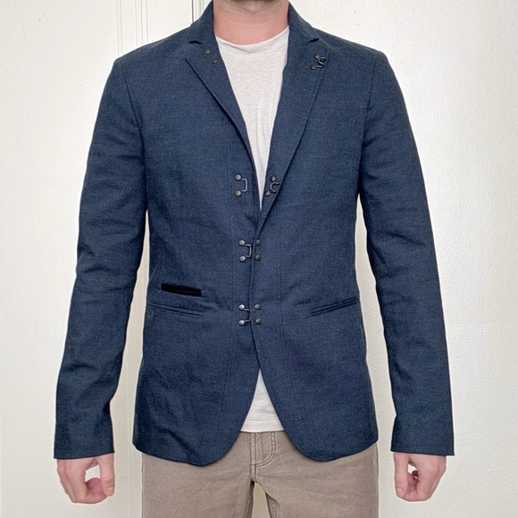 John Varvatos Men’s Wallace Jacket Blue Size 52 Medium Slim Fit New - Picture 1 of 12